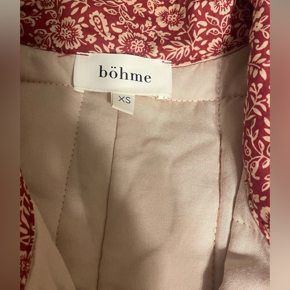 bohme Rose Pink Quilted Bomber Jacket with Cream Trim New no tags - Picture 3 of 6